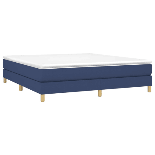 Estrutura de Cama de casal moderno com molas 180x200 cm tecido azul