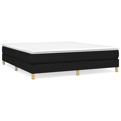 Estrutura de Cama de casal moderno com molas 180x200 cm tecido preto
