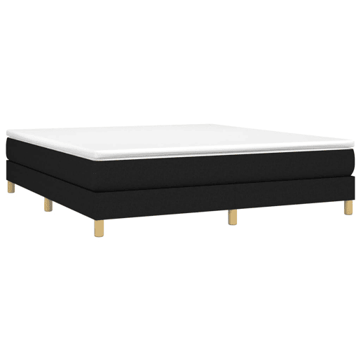 Estrutura de Cama de casal moderno com molas 180x200 cm tecido preto