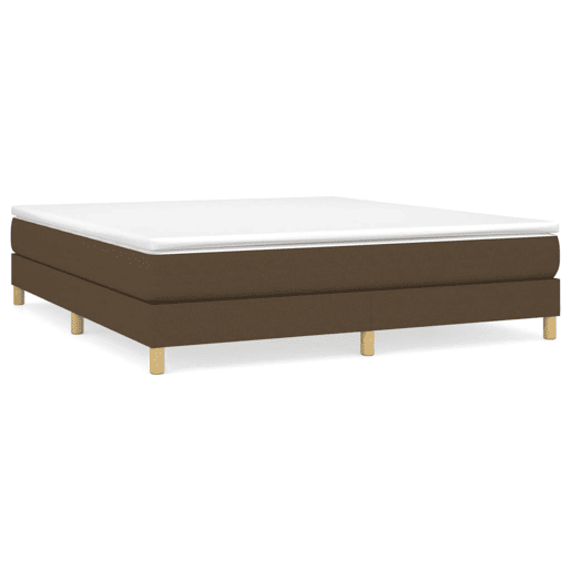 Estrutura de Cama de casal moderno com molas 160x200 cm tecido castanho-escuro