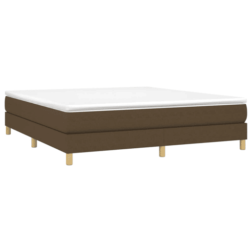 Estrutura de Cama de casal moderno com molas 160x200 cm tecido castanho-escuro