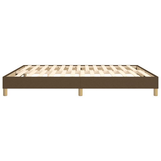 Estrutura de Cama de casal moderno com molas 160x200 cm tecido castanho-escuro