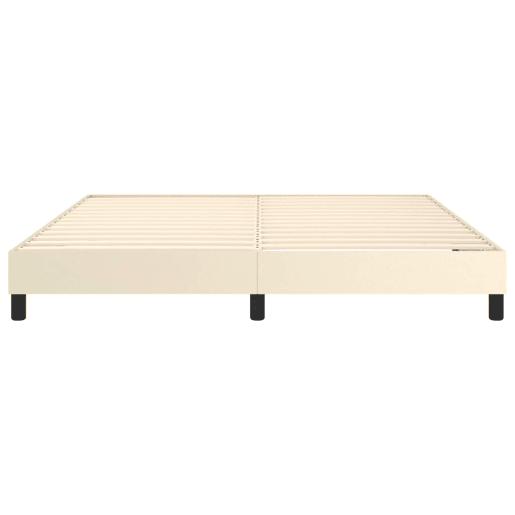 Estrutura de Cama de casal moderno com molas 180x200 cm couro artificial cor creme