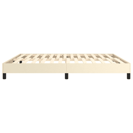 Estrutura de Cama de casal moderno com molas 180x200 cm couro artificial cor creme