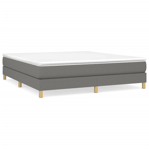 Estrutura de Cama de casal moderno com molas 160x200 cm tecido cinzento-escuro