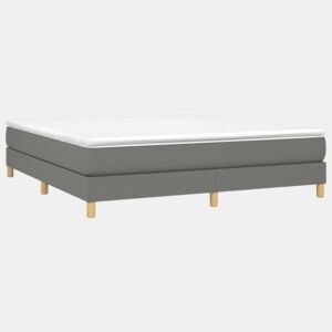 Estrutura de Cama de casal moderno com molas 160x200 cm tecido cinzento-escuro