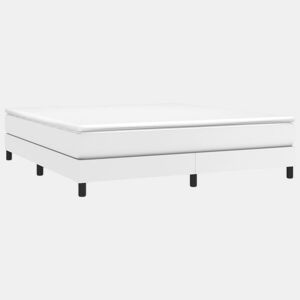Estrutura de Cama de casal moderno com molas 180x200cm couro artificial branco