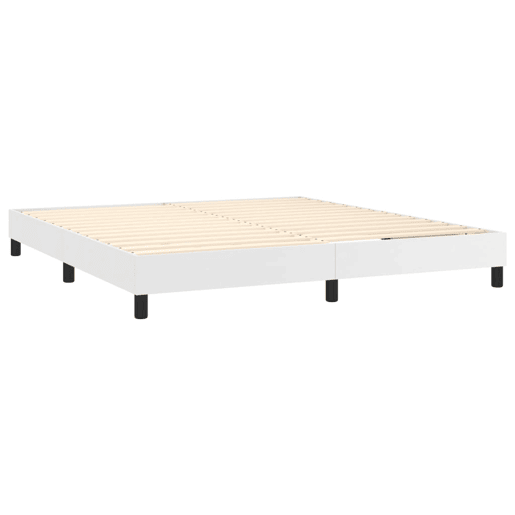 Estrutura de Cama de casal moderno com molas 180x200cm couro artificial branco