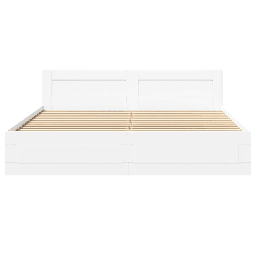 Estrutura De Cama Dupla para adultos c cabeceira - 180x200 cm branco Estrutura De Cama Dupla para adultos c cabeceira - 180x200 cm branco