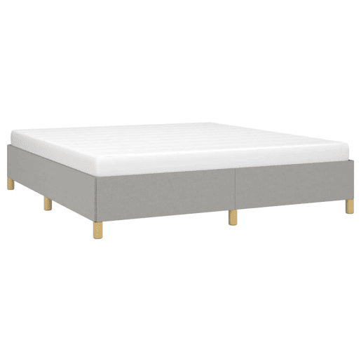 Estrutura de Cama de casal moderno com molas 160x200 cm tecido cinzento-claro