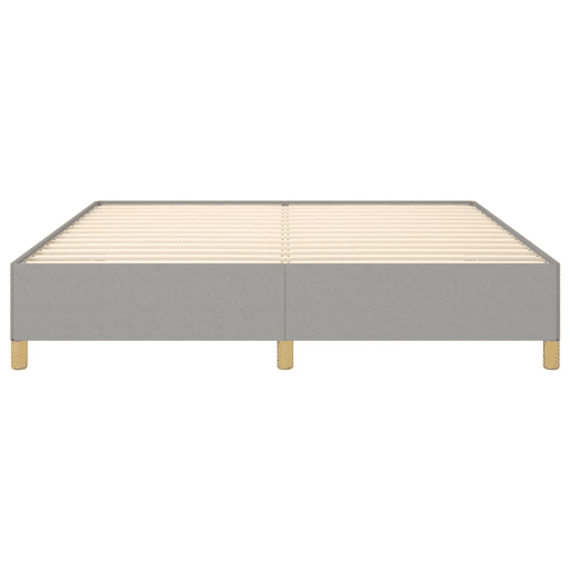 Estrutura de Cama de casal moderno com molas 160x200 cm tecido cinzento-claro