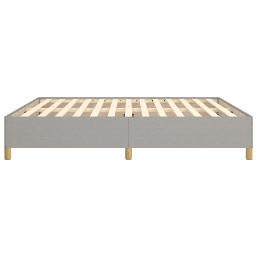 Estrutura de Cama de casal moderno com molas 160x200 cm tecido cinzento-claro