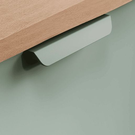 Conjunto móvel lavatório individual 80cm 2 nichos e coluna Oria Verde mate