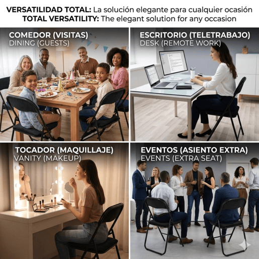 Cadeira dobrável de veludo Well Home