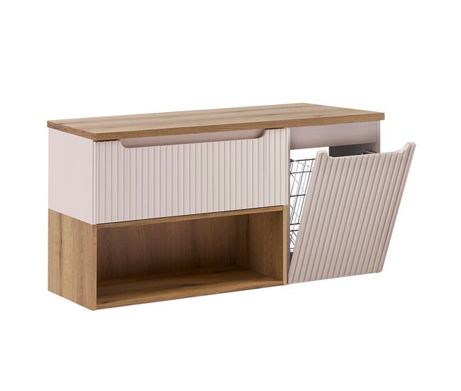 Cesta de lino 120cm riva cachemira y madera