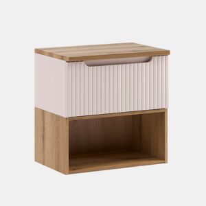 Móvel sob-lavatório 60cm bancada Riva Caxemira e Madeira