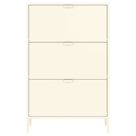 Sapateira MARION de 3 portas em metal branco