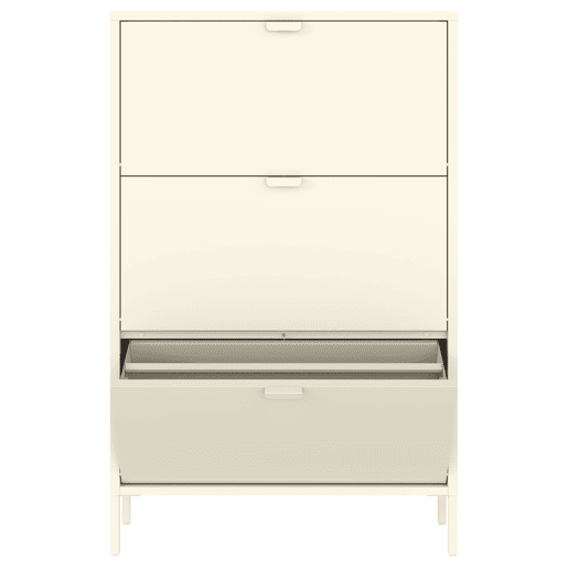 Sapateira MARION de 3 portas em metal branco