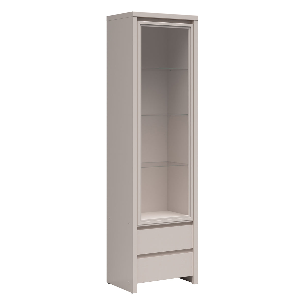 Vitrina soren cachemire de 1 puerta y 2 cajones