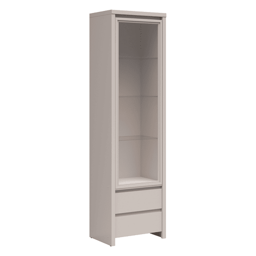 Vitrine 1 porta 2 gavetas Soren Caxemira