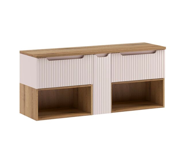 Mueble bajo riva cashmere y madera 140cm