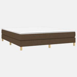 Estrutura de Cama de casal moderno com molas 180x200 cm tecido castanho-escuro