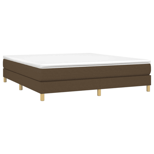 Estrutura de Cama de casal moderno com molas 180x200 cm tecido castanho-escuro