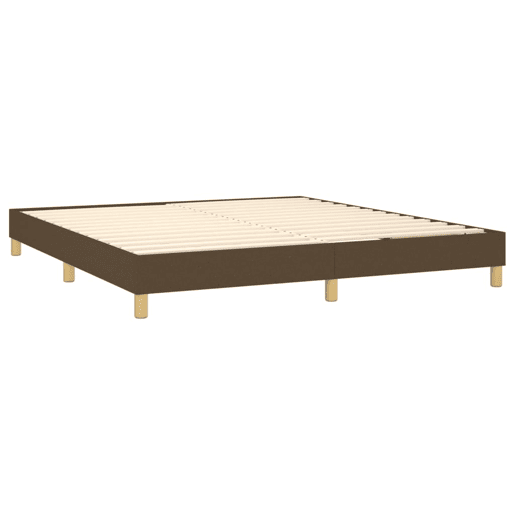 Estrutura de Cama de casal moderno com molas 180x200 cm tecido castanho-escuro