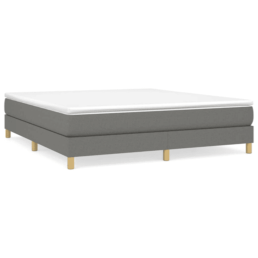 Estrutura de Cama de casal moderno com molas 180x200 cm tecido cinzento-escuro