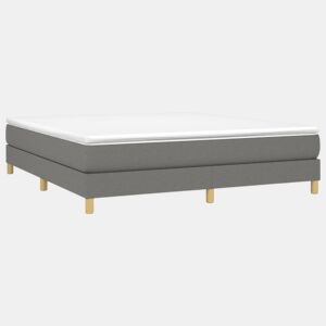 Estrutura de Cama de casal moderno com molas 180x200 cm tecido cinzento-escuro