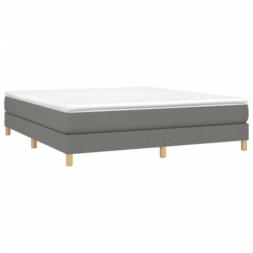 Estrutura de Cama de casal moderno com molas 180x200 cm tecido cinzento-escuro