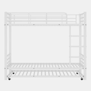 Beliche em ferro forjado 90x200 cm - com cama com gavetão 90x190cm - Branco