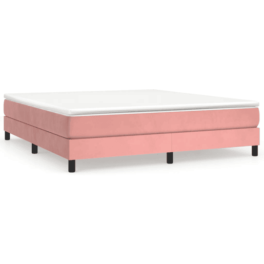Estrutura de Cama de casal moderno com molas 160x200 cm veludo rosa