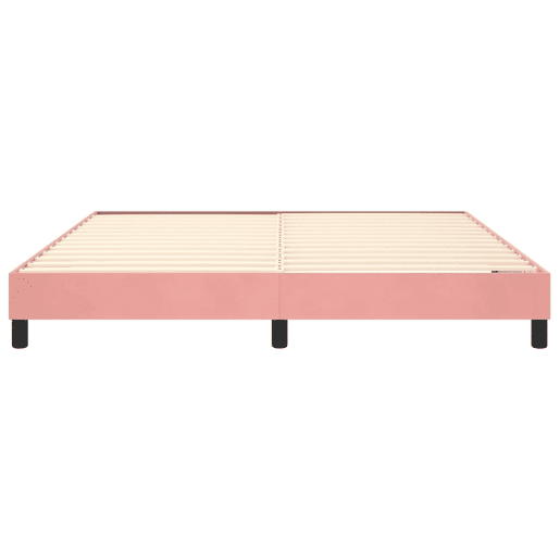 Estrutura de Cama de casal moderno com molas 160x200 cm veludo rosa