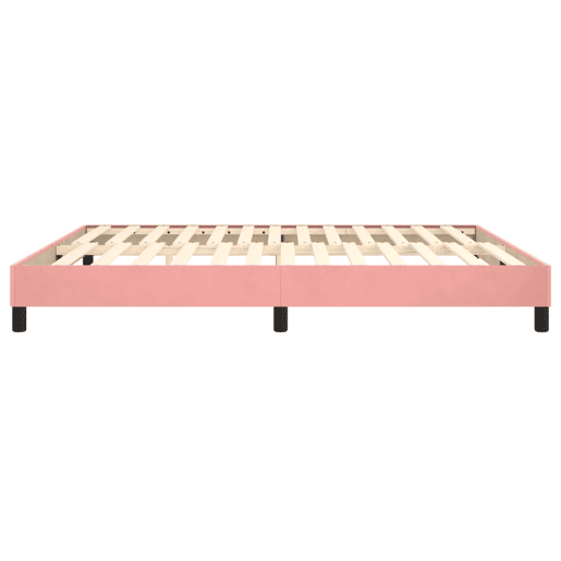 Estrutura de Cama de casal moderno com molas 160x200 cm veludo rosa