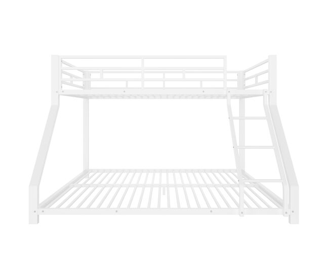 Cama litera, 90200 cm + 140200 cm - con barandilla, escalera, certificado en747, sin colchón - blanco