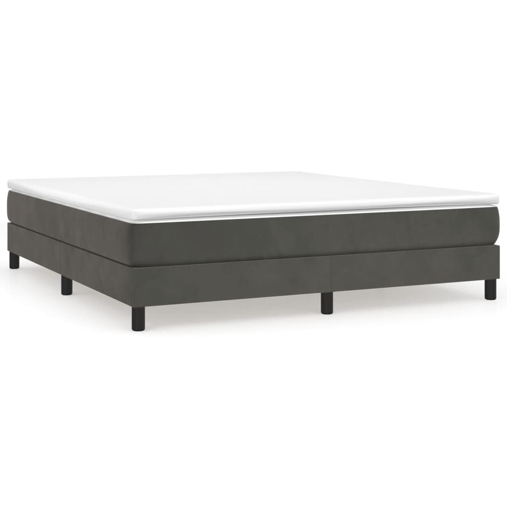 Estructura de cama doble matrimonial - con somier terciopelo gris oscuro 160x200cm