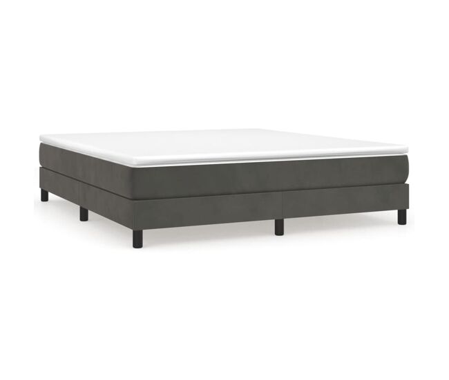 Estructura de cama doble matrimonial - con somier terciopelo gris oscuro 160x200cm