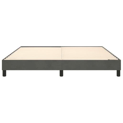 Estrutura de Cama de casal moderno com molas 160x200 cm veludo cinzento-escuro