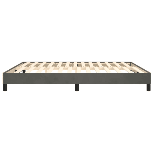 Estrutura de Cama de casal moderno com molas 160x200 cm veludo cinzento-escuro