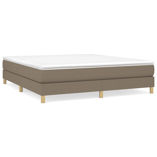 Estrutura de Cama de casal moderno com molas 160x200 cm tecido castanho-acinzentado