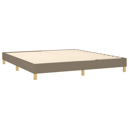 Estrutura de Cama de casal moderno com molas 160x200 cm tecido castanho-acinzentado