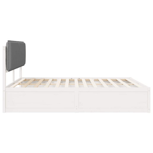 Estrutura de Cama de casal moderno com Cabeceira Estofada Cinzento-claro