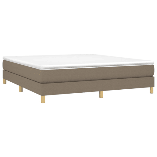 Estrutura de Cama de casal moderno com molas 180x200 cm tecido castanho-acinzentado