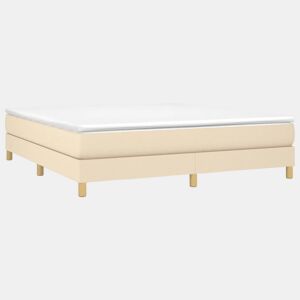 Estrutura de Cama de casal moderno com molas 160x200 cm tecido cor creme
