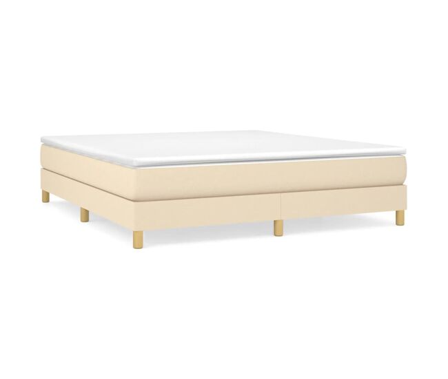 Estructura de cama doble matrimonial - con somier tela color crema 160x200 cm