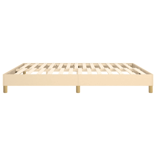 Estrutura de Cama de casal moderno com molas 160x200 cm tecido cor creme