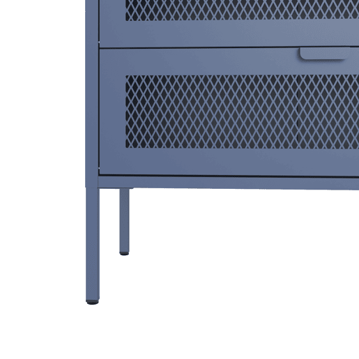 Sapateira EMMA de 4 portas em metal azul-cinzento
