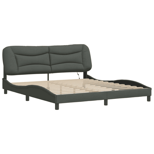 Estrutura de Cama de casal moderno com LED - 180x200 cm tecido