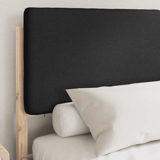 Estrutura de Cama de casal moderno com Cabeceira Estofada Preto 160 x 200 cm